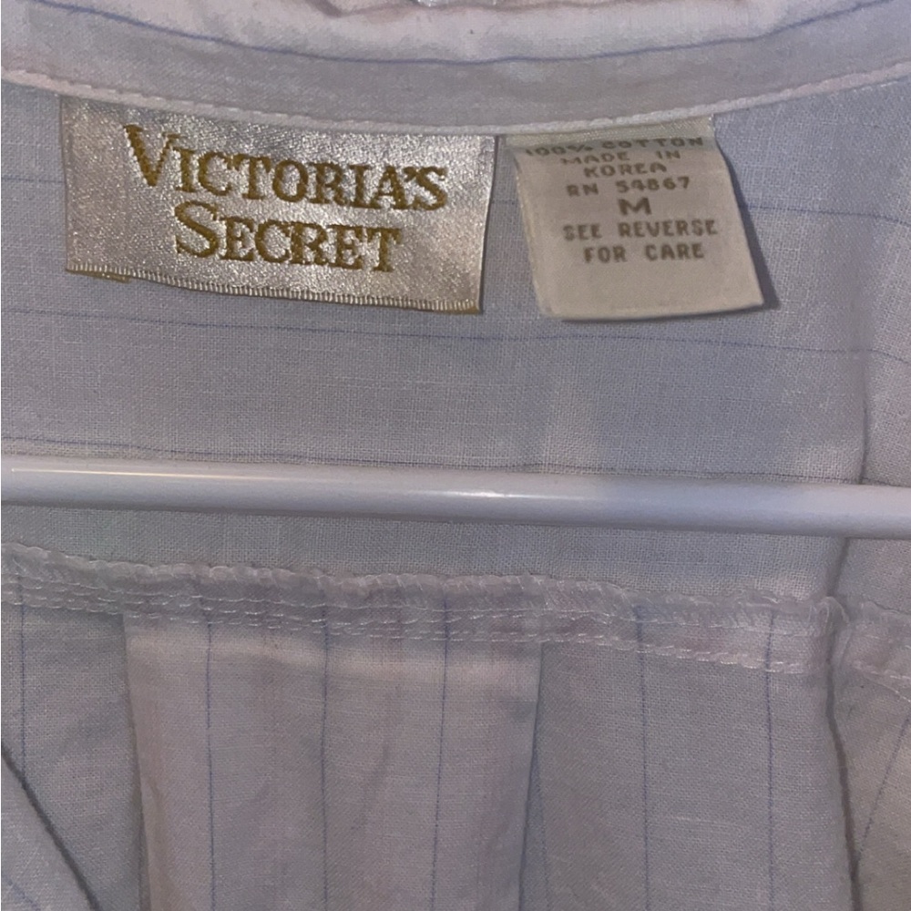 Victoria's Secret Light Blue Striped Shirt - Picture 2 of 4